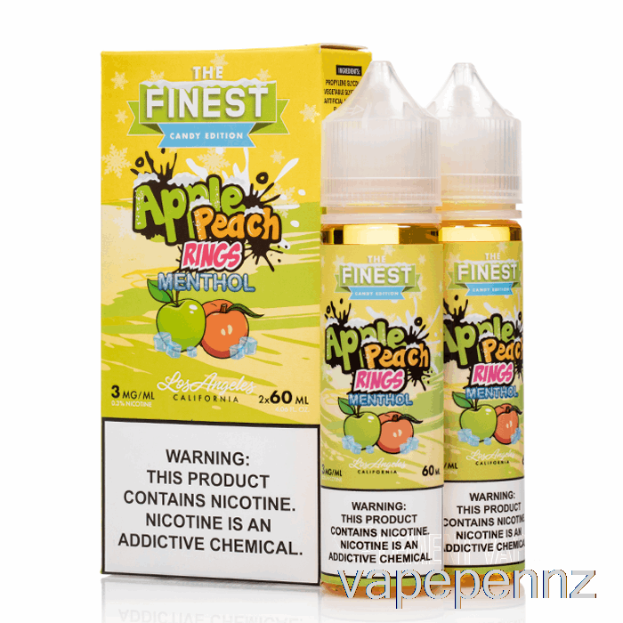 Apple Peach Sour Rings MENTHOL - The Finest Candy Edition - 120mL 0mg VAPE NZ